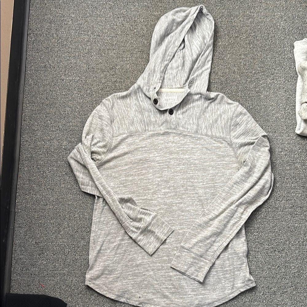 Gray Hooded Long Sleeve Top Express men’s